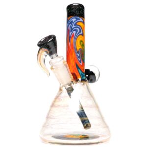 Shop Jakers Glass - Worked Mini Beaker - Crushed Opal & Rainbow Wag in australian