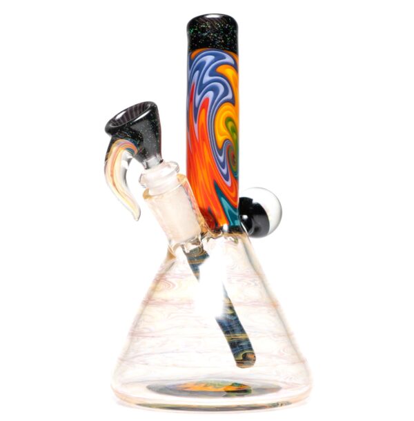 Shop Jakers Glass - Worked Mini Beaker - Crushed Opal & Rainbow Wag in australian