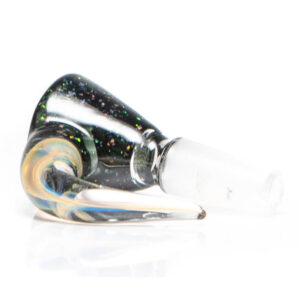Shop Jakers Glass - Worked Mini Beaker - Crushed Opal & Rainbow Linework in australian