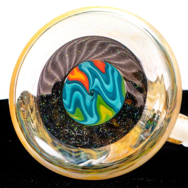 Shop Jakers Glass - Worked Mini Beaker - Crushed Opal & Rainbow Linework in australian