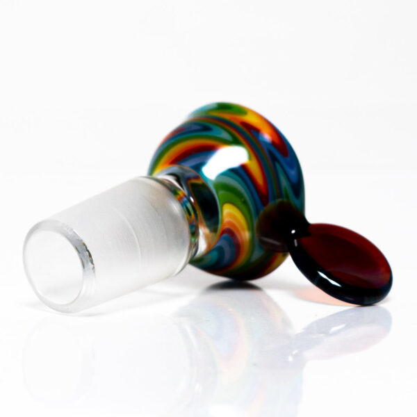 Shop K2 Glass - Worked Snap Slide - 14mm - Rainbow Wag w/ Amber Purple Handle #3 in australian