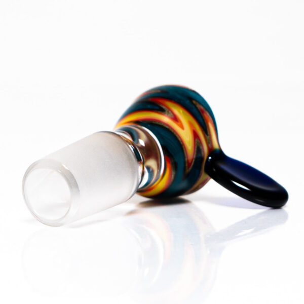 Shop K2 Glass - Worked Snap Slide - 14mm - Fire & Water Wag w/ Cobalt Handle #3 in australian