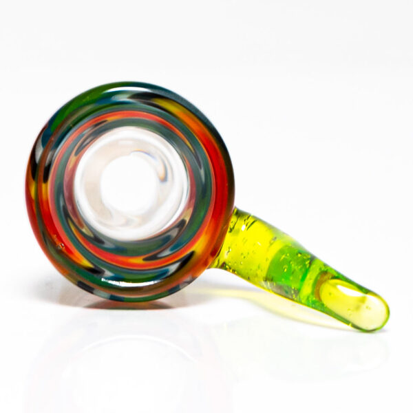 Shop K2 Glass - Worked Snap Slide - 14mm - Fire & Earth Wag w/ Slyme Horn in australian