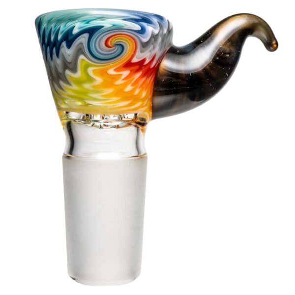 Shop Kevin Howell - Martini Slide - 4 Hole - 18mm - Smoke & Fruit Stripe Linework w/ Electrum in australian