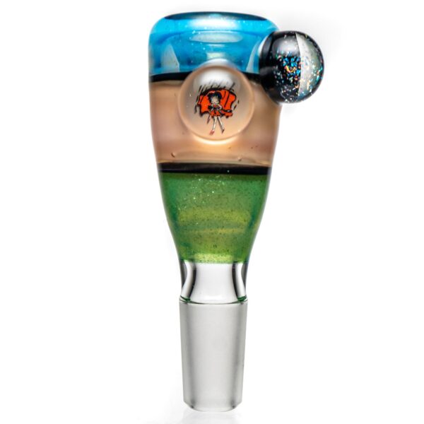 Shop Keys Glass - Push Slide - 14mm - Assault Betty - Sparkle Blue & Orange in australian
