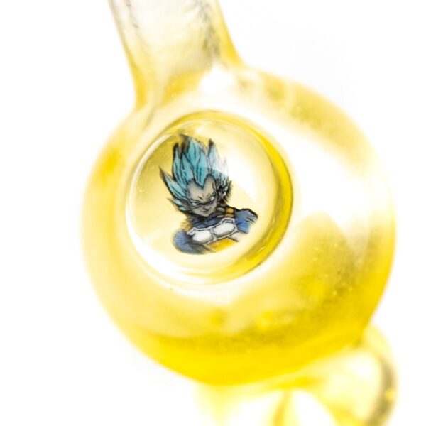 Shop Keys Glass - Spinner Bubble Cap - S.S. Blue Vegeta - Yellow Satin in australian