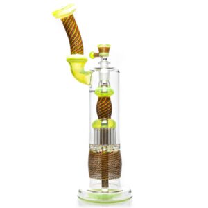 Shop Leisure - Worked Diffy 13 Arm Double Bubbler - Slyme w/ Rasta Retti in australian