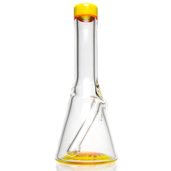 Shop Nes Glass - Mini Tube - Reversal Bottom - Chartreuse w/ Fire Wag in australian