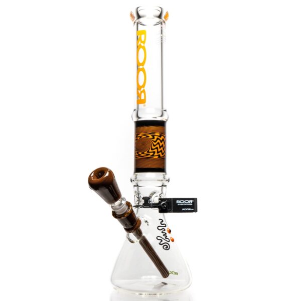 Shop ROOR.US x Chase Adams - 18" Worked Beaker - 50x5 - Orange & Black Reversal in australian