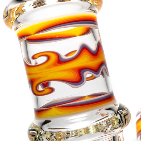 Shop ROOR.US x Chase Adams - 18" Worked Beaker - 50x5 - Fire & Purple Fade to Clear in australian