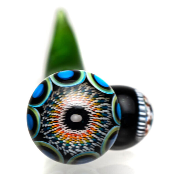 Shop Steve H Glass - Dabber/Poker - Dot Stack & Opal - Green Stardust in australian