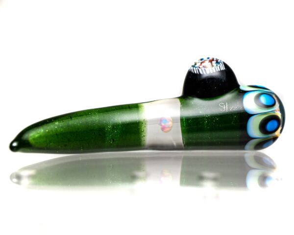 Shop Steve H Glass - Dabber/Poker - Dot Stack & Opal - Green Stardust in australian