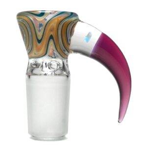 Shop Unity Glassworks - 4 Hole Worked Opal Horn Slide - 18mm - Yellow Blue & Stargazer in australian