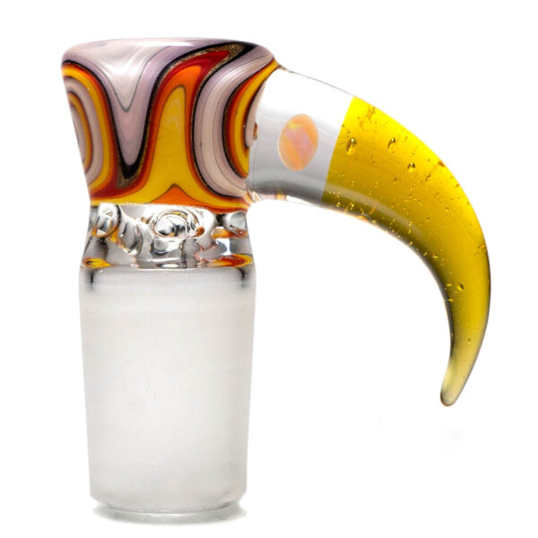 Shop Unity Glassworks - 4 Hole Worked Opal Horn Slide - 18mm - White Fire & CFL Terps in australian