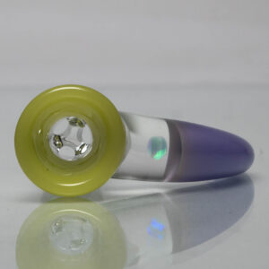 Shop Unity Glassworks - 3 Hole Opal Horn Slide - 14mm - CFL Yoshi & Purple Satin in australian