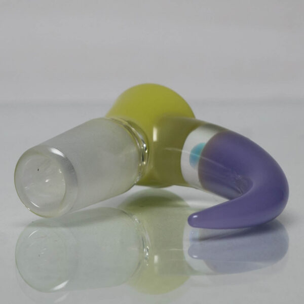 Shop Unity Glassworks - 3 Hole Opal Horn Slide - 14mm - CFL Yoshi & Purple Satin in australian