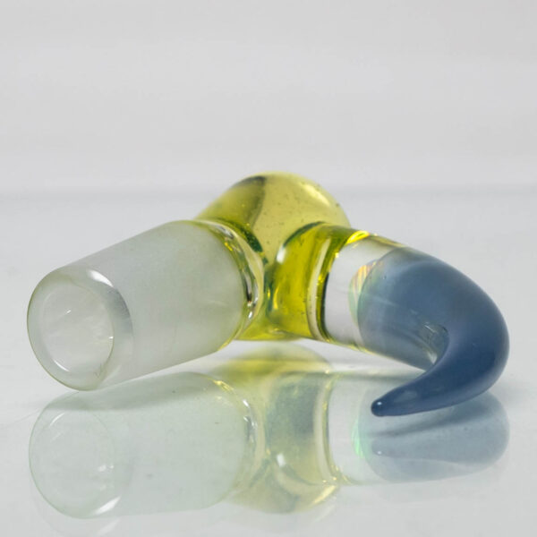 Shop Unity Glassworks - 3 Hole Opal Horn Slide - 14mm - CFL Sunset Slyme & Blue Satin in australian