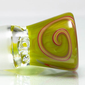 Shop Unity Glassworks - 4 Hole Worked Opal Horn Slide - 18mm - Watermelon & SS. Slyme in australian