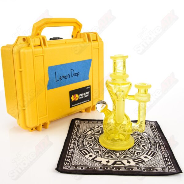 Shop Lemon Drop Single Color Double Up Rig Rooster Glass in australian