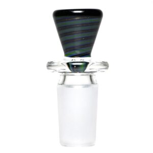 Shop Aaron Vigil - Worked Martini Slide - 18mm - Black, Green & Purple w/ Steelwool in australian