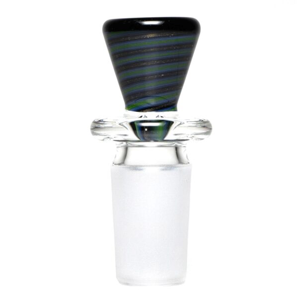 Shop Aaron Vigil - Worked Martini Slide - 18mm - Black, Green & Purple w/ Steelwool in australian