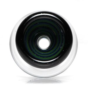 Shop Aaron Vigil - Worked Martini Slide - 18mm - Black, Green & Purple w/ Steelwool in australian
