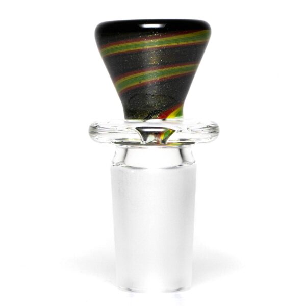 Shop Aaron Vigil - Worked Martini Slide - 18mm - Rasta w/ Metal Fleck in australian
