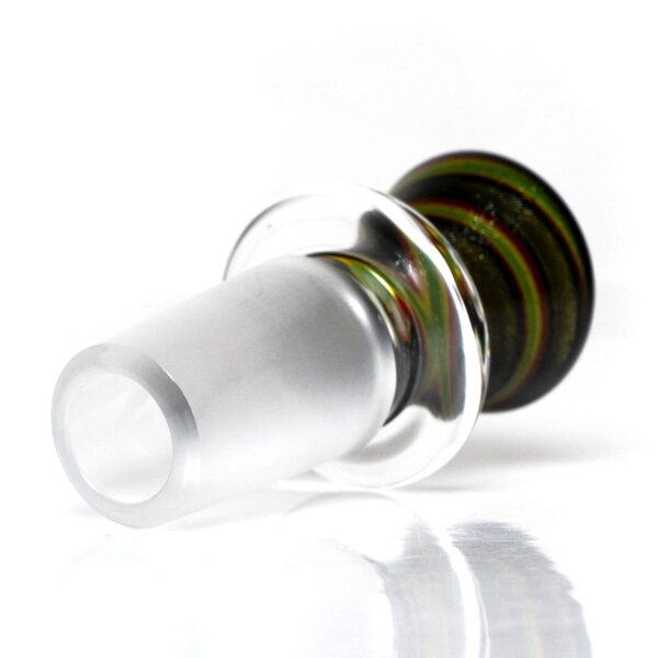 Shop Aaron Vigil - Worked Martini Slide - 18mm - Rasta w/ Metal Fleck in australian