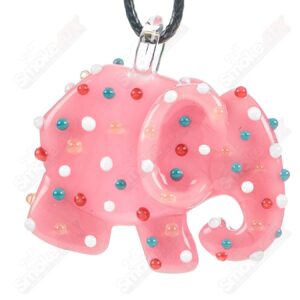 Shop Large Pink Animal Cookie Pendant w UV Dots Renee Patula in australian