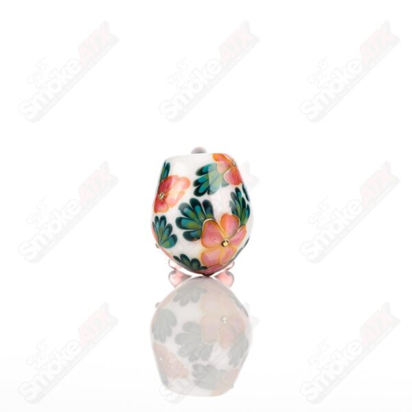Shop White Sherlock W/ Peach & Pink Flowers by Sarita Glass in australian
