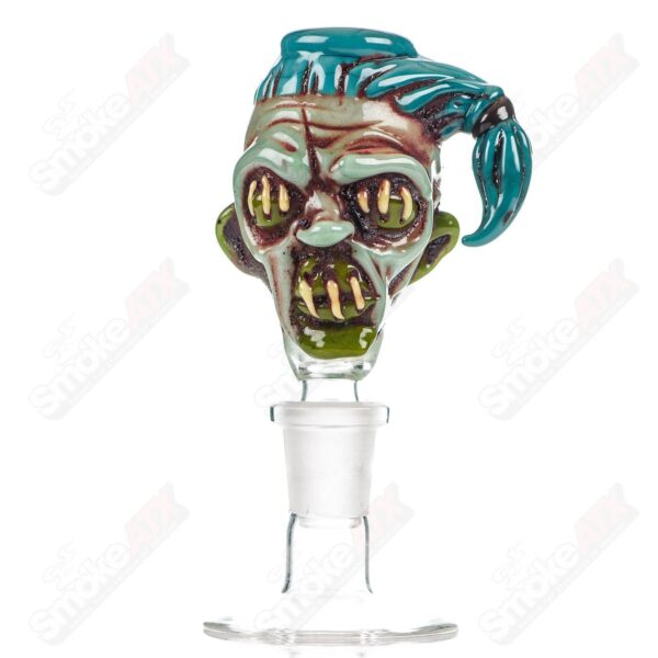 Shop 14mm Shrunken Head Bowl Slide Ghost Glass in australian