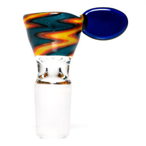 Shop K2 Glass - Worked Snap Slide - 14mm - Fire & Water Wag w/ Cobalt Handle #3 in australian