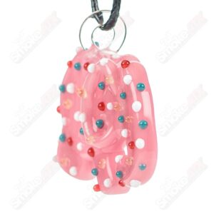 Shop Large Pink Animal Cookie Pendant w UV Dots Renee Patula in australian