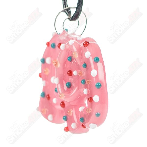 Shop Large Pink Animal Cookie Pendant w UV Dots Renee Patula in australian