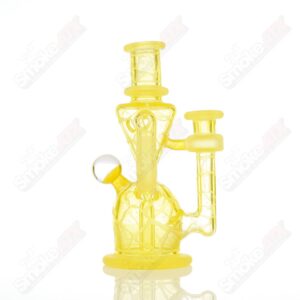 Shop Lemon Drop Single Color Double Up Rig Rooster Glass in australian