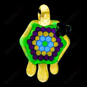 Shop 2" Honeycomb Drip Pendant (Teal/UV Green+Yellow) Joe P Glass in australian
