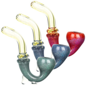 Shop Fritted Flow Stand-up Glass Sherlock Pipe in australian