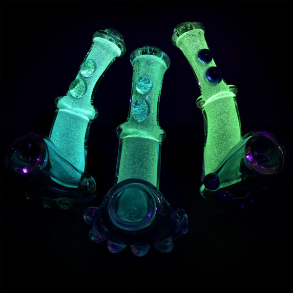 Shop Glowfly Glass Aurora Glow-in-the-Dark Sherlock Pipe 4.5" Borosilicate in australian