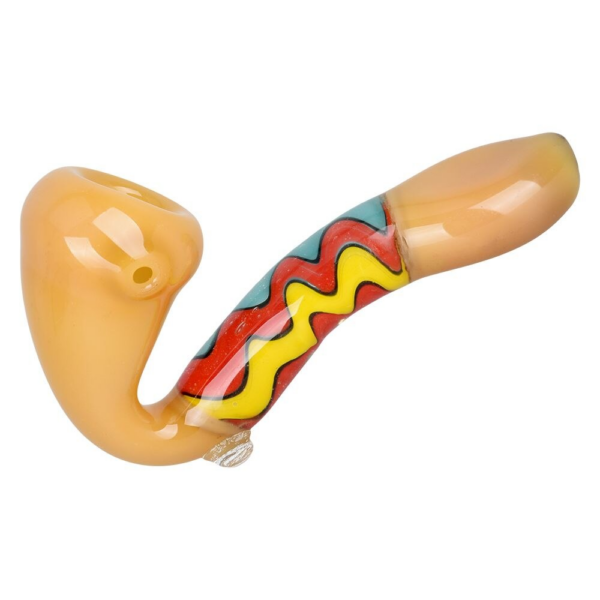 Shop Groovy Waves Glass Sherlock Pipe | 4" | Colors Vary in australian