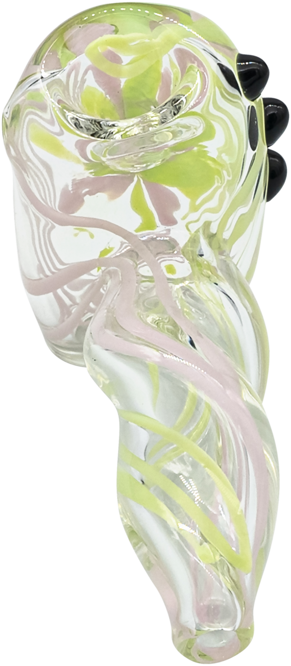 Shop LA Pipes Green Slyme and Bubble Gum Twist Hammer Pipe in australian