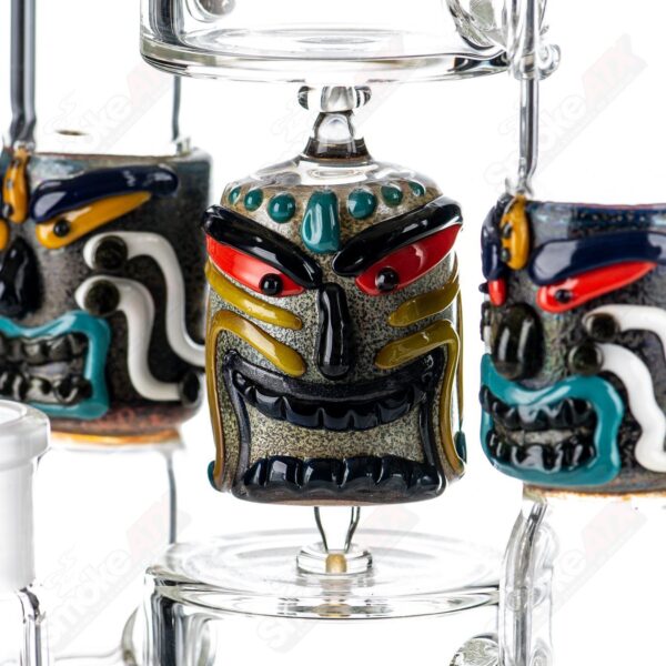 Shop Spinning Tiki Head Scientific Tube by Carsten Carlile & Dirty Rico Glass in australian