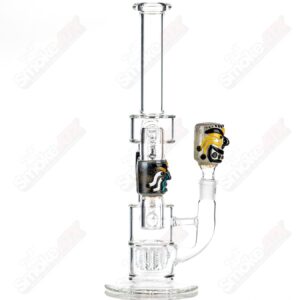 Shop Spinning Tiki Head Scientific Tube by Carsten Carlile & Dirty Rico Glass in australian