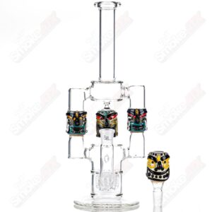 Shop Spinning Tiki Head Scientific Tube by Carsten Carlile & Dirty Rico Glass in australian
