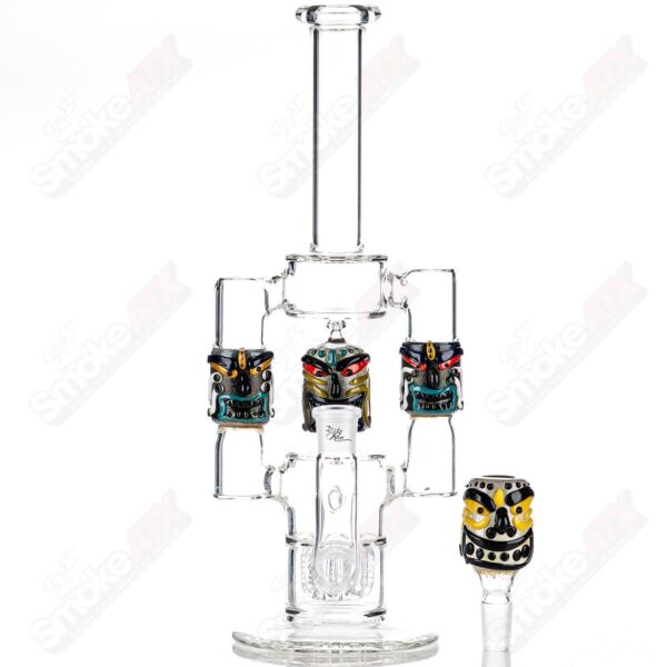 Shop Spinning Tiki Head Scientific Tube by Carsten Carlile & Dirty Rico Glass in australian