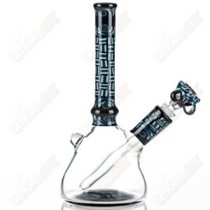 Shop Blue Patchwork Mini Beaker Set by Dale Sommers Glass in australian