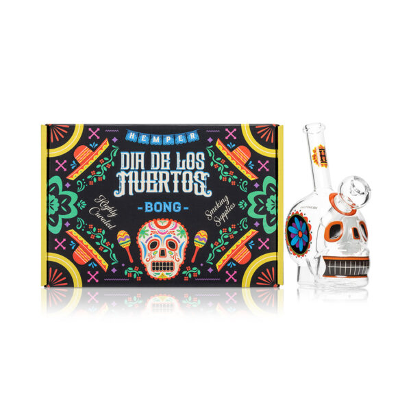 Shop HEMPER - Dia De Los Muertos Skull Bong 6.1" in australian