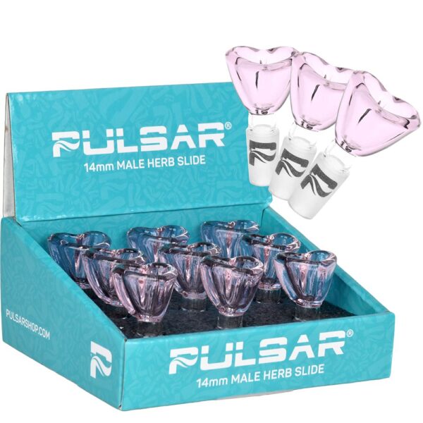 Shop Pulsar Heart-Shaped Bowl Herb Slide - 14mm M / Pink 9ct in australian
