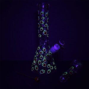 Shop Pulsar Fruit Series Strawberry Cough Herb Pipe Glow Duo - 10" / 14mm F in australian