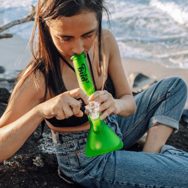 Shop Bud Fluoro Tree Percolator Bong 28cm - Green in australian