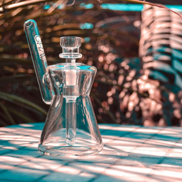 Shop GRAV Hourglass Pocket Bubbler Bong 12cm - Smoke in australian